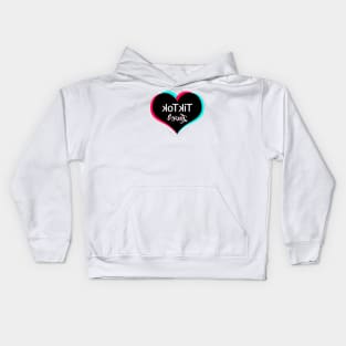 Tiktok lover Black. Text will appear flipped correctly on front camera Kids Hoodie